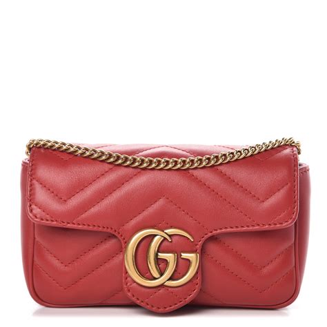 gucci calfskin matelasse super mini gg marmont hibiscus red|Gucci GG Marmont Matelasse Mini Hibiscus Red.